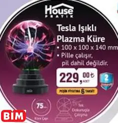 HOUSE PRATİK TESLA IŞIKLI PLAZMA KÜRE